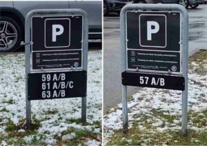 Info parkeringsskilt med underskilte